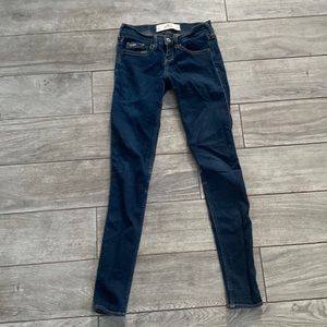 Hollister 00 Low Rise Skinny Jean Jegging Dark Wash